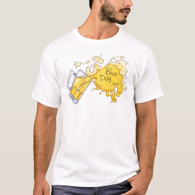 T-shirt Aquarelle Bière éclaboussante pour la journée de l (Devant)