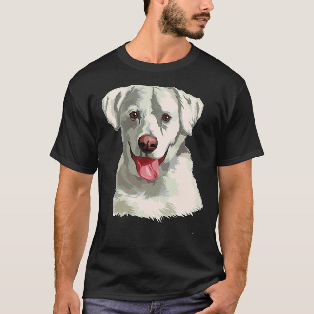 T-shirt Aquarelle Blanc Labrador (Devant)