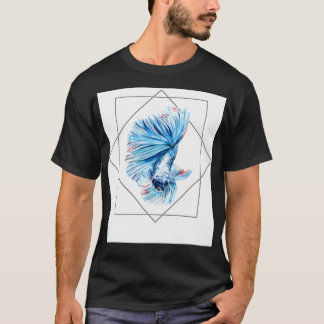 T-shirt Aquarelle bleu betta