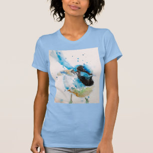 T-shirt Aquarelle bleue Wren Peinture des oiseaux australi