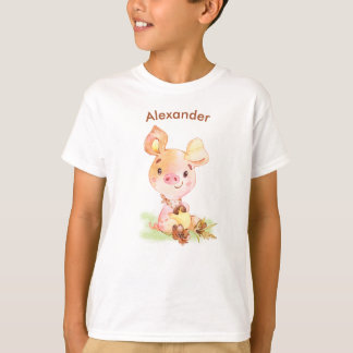 T-shirt Aquarelle Brown Petite Piggy