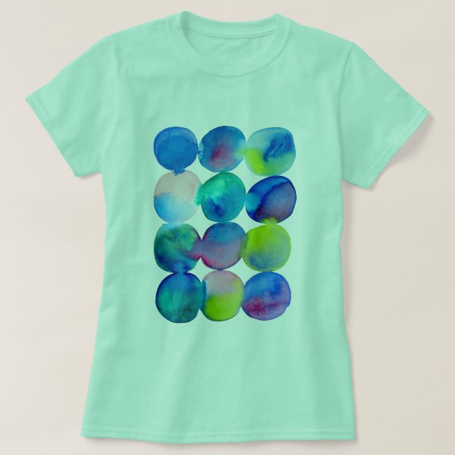 T-shirt Aquarelle cercle motif art abstrait couleur cool (Design devant)