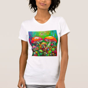 T-shirt Aquarelle Champignons Abstraits