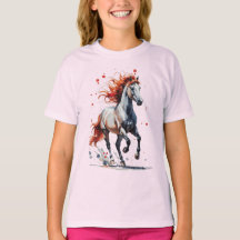 T-Shirt Aquarelle Cheval Majestueux - Esprit Fougu