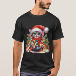T-shirt Aquarelle Christmas Kitten