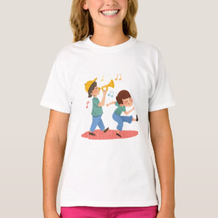 T-shirt Aquarelle colorée Joyeuse Musique Jouer Design