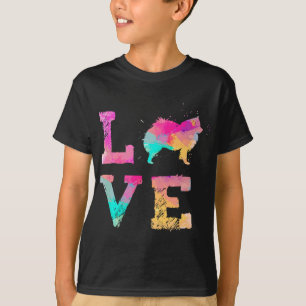 T-shirt Aquarelle colorée Peinture Eskimo Chien américain