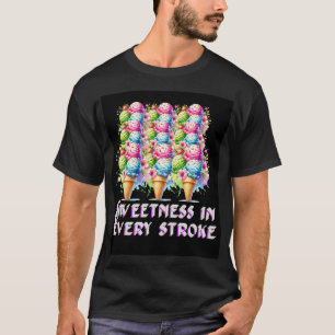 T-shirt Aquarelle Crème glacée Imprimer - Desse d'été colo