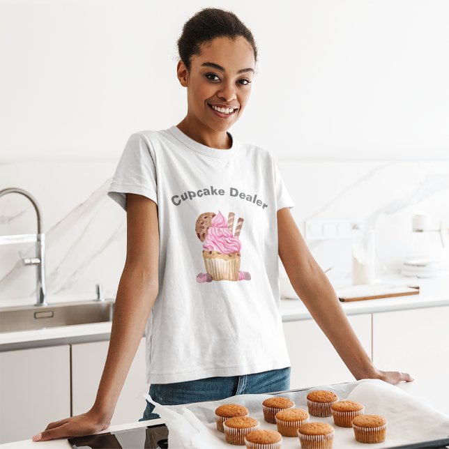 T-shirt Aquarelle Cupcake Rose Avec Concessionnaire De Coo (Créateur téléchargé)