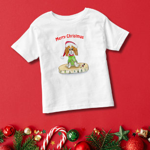 T-Shirt Aquarelle Cute Cavalier King Charles Spaniel Xmas