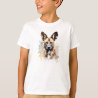 Aquarelle de chien africain sauvage
