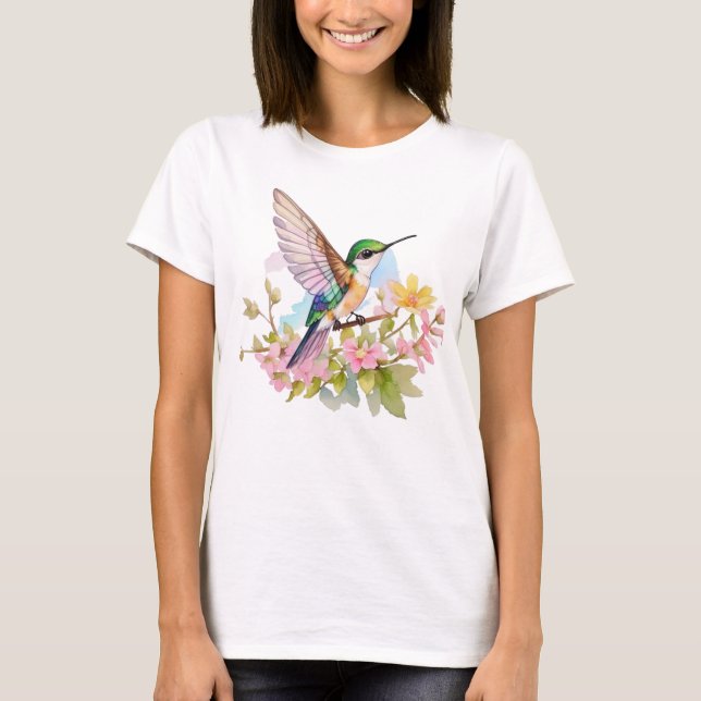 T-shirt Aquarelle de colibri (Devant)