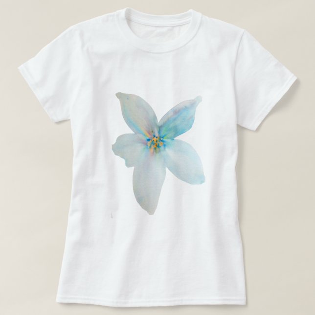 T-shirt Aquarelle de fleur pastel blanc (Design devant)