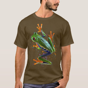 T-shirt Aquarelle de grenouille à arbre rouge Gardien de g