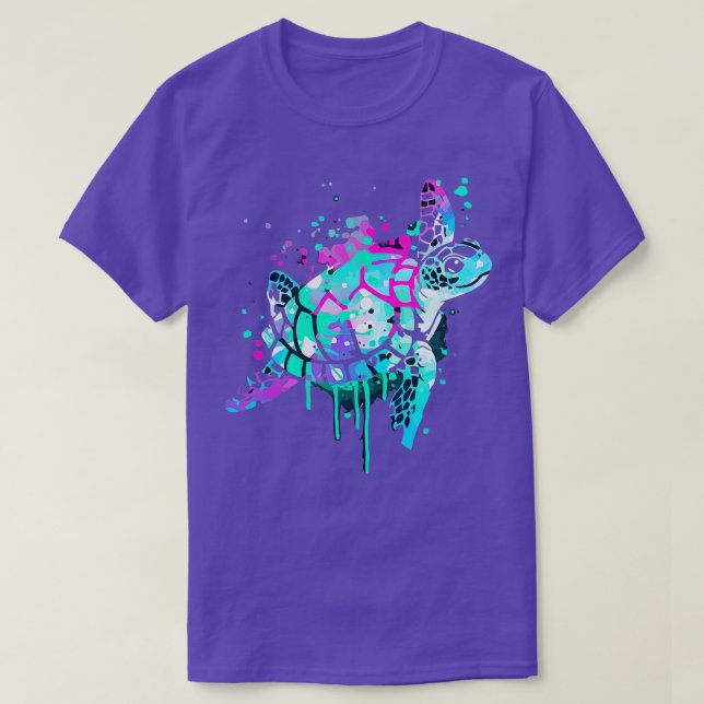 T-shirt Aquarelle de la tortue marine Océan animal sauvage (Design devant)