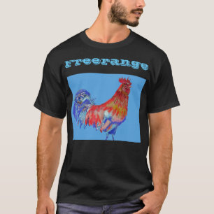 T-shirt Aquarelle de poulet Freerange Rooster Mans T Shirt