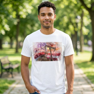 T-shirt Aquarelle de silhouette de valet avec drapeau amér