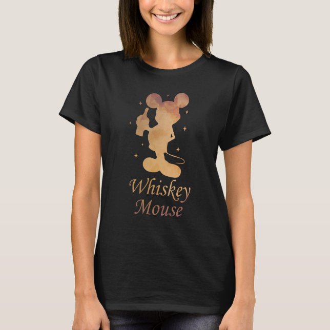 T-shirt Aquarelle de souris Whiskey Orange écossais Brown (Devant)