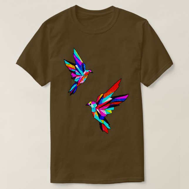 T-shirt Aquarelle des oiseaux (Design devant)