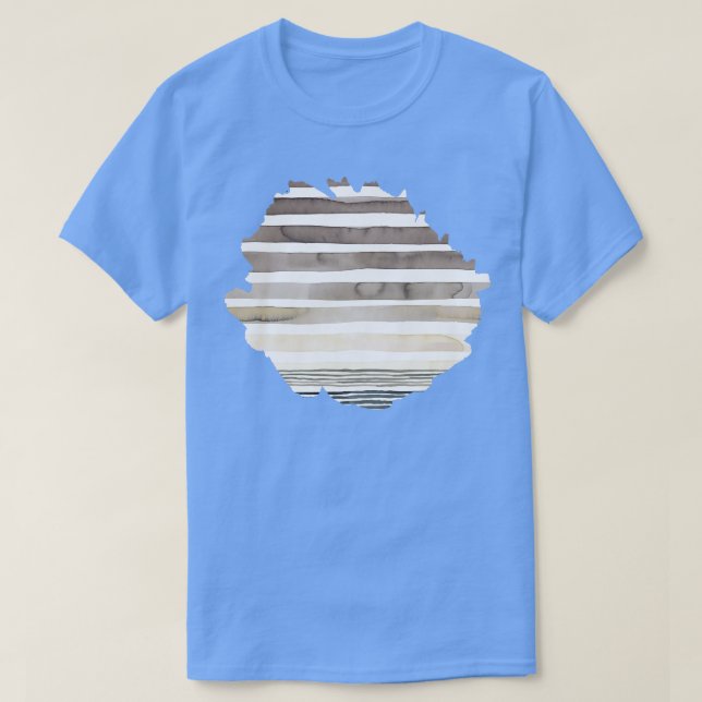 T-shirt Aquarelle Desert Sunset Stripes Crème (Design devant)