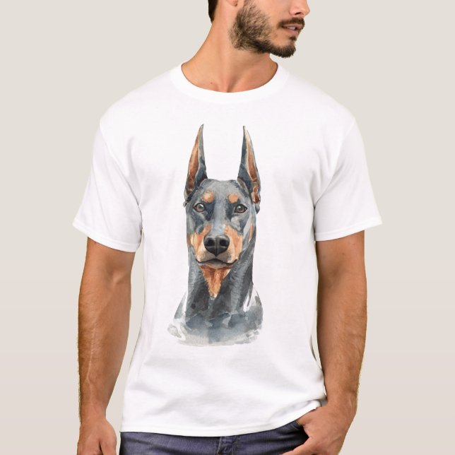 T-shirt Aquarelle Doberman (Devant)