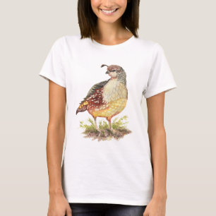 T-shirt Aquarelle d'origine Femme Californie Quail - Bird