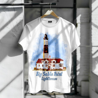 T-shirt Aquarelle du phare de Big Sable Point - Michigan