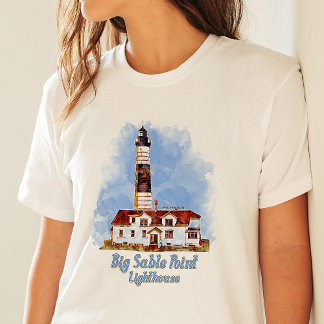 T-shirt Aquarelle du phare de Big Sable Point - Michigan