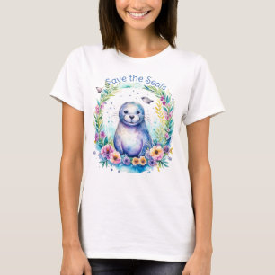 T-shirt Aquarelle Enregistrer les phoques