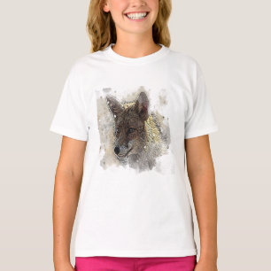 T-shirt Aquarelle et dessin d'un renard