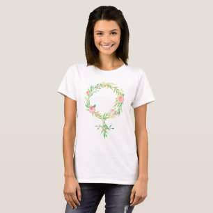 T-shirt Aquarelle Féminisme Floral Symbole Vénus