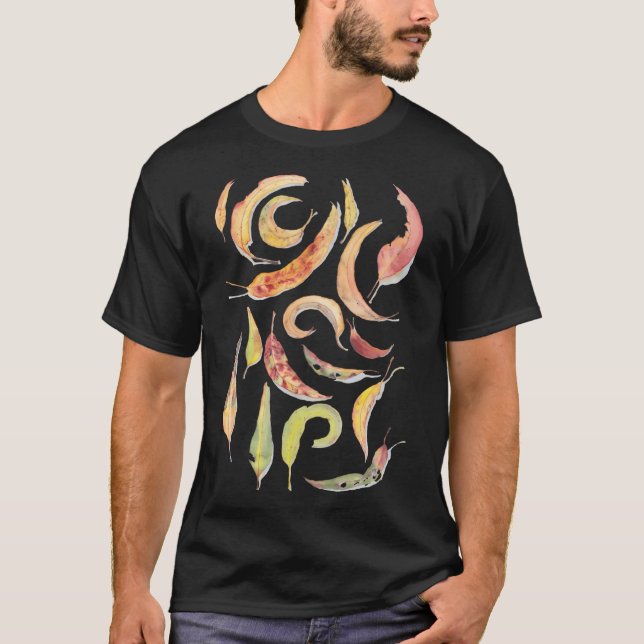 T-shirt Aquarelle Feuille Eucalyptus (Arrière - plan blanc (Devant)
