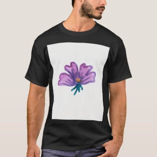 T-shirt aquarelle fleur, effet de main belle