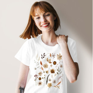 T-shirt Aquarelle Fleurs sauvages d'automne
