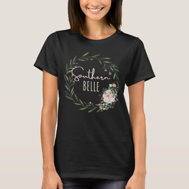 T-shirt Aquarelle Floral Sud Belle Fleur Bouquet Wo (Devant)