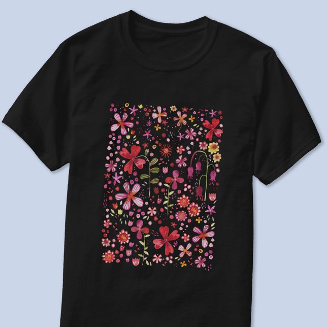 T-shirt Aquarelle florale moderne (Watercolor floral modern t-shirt)