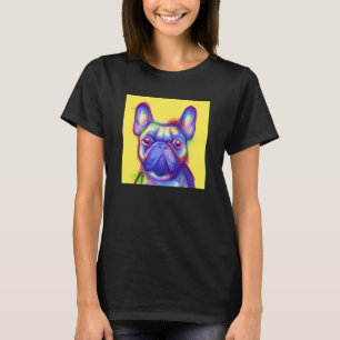 T-shirt Aquarelle French Bulldog sur un Arrière - plan jau