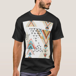 T-shirt Aquarelle Géométrique Sans joint : Style Tribal.