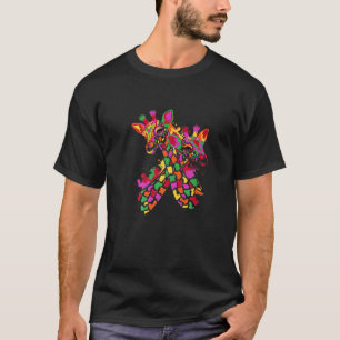 T-shirt Aquarelle Giraffe Amour Drôle Giraffe Imprimer Fem