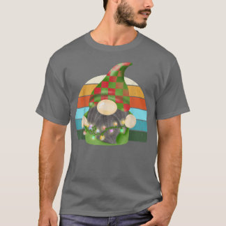 T-shirt Aquarelle Gnome Père Noël Noël Arbre Lumière Noël