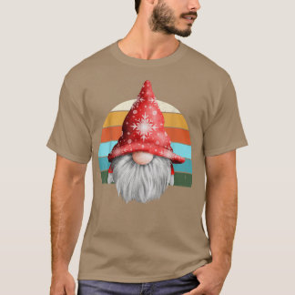 T-shirt Aquarelle Gnome Père Noël Noël Arbre Lumière Noël