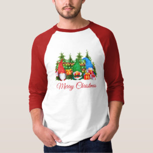 T-shirt Aquarelle Gnomes Red Merry Christmas Sports