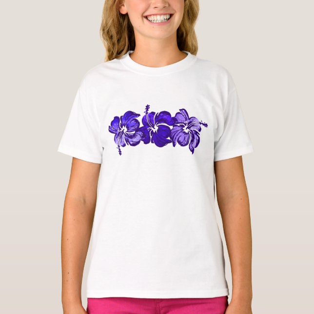 T-shirt Aquarelle Hibiscus Hawaiian Tropical (Devant)