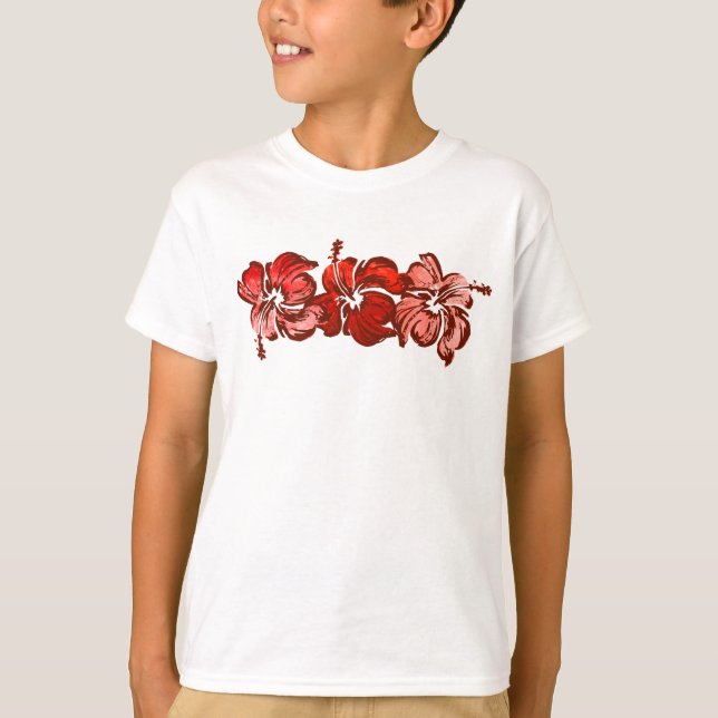 T-shirt Aquarelle Hibiscus Hawaiian Tropical (Devant)