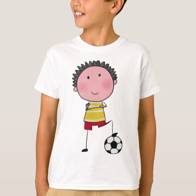 T-shirt Aquarelle Joueur Stick Garçon Beau (Devant)