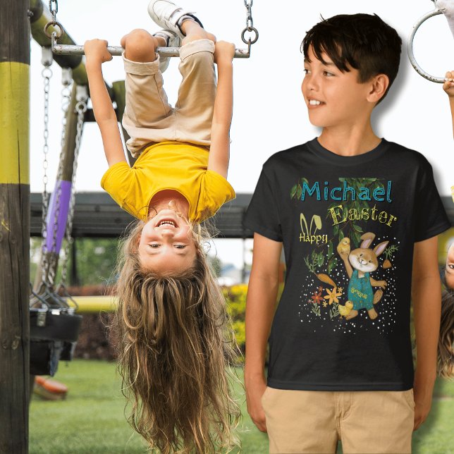 T-shirt Aquarelle Joyeux lapin de Pâques (Watercolor Happy Easter Bunny T-Shirt)