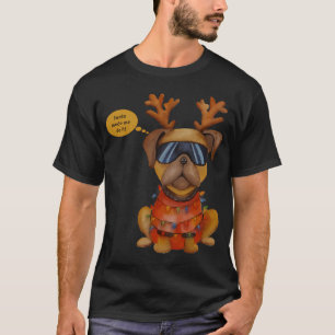 T-shirt Aquarelle, le Père Noël m'a fait faire ça pug