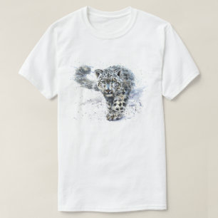 T-shirt Aquarelle léopard des neiges