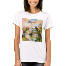 Aquarelle Madrid Espagne Voyage Paysage Urbain Sur