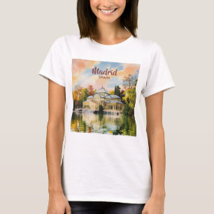 T-shirt Aquarelle Madrid Espagne Voyage Paysage Urbain Sur